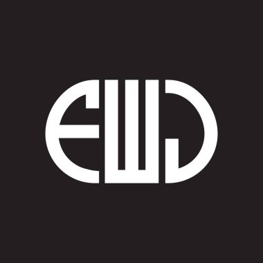 FWJ harf logosu tasarımı siyah arka planda. FWJ yaratıcı harflerin baş harfleri logo kavramı. FWJ harf tasarımı.