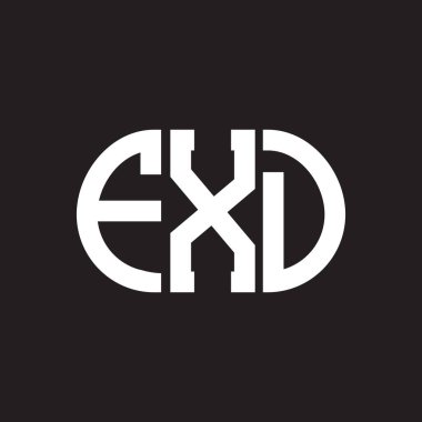 Siyah arkaplanda FXD harf logosu tasarımı. FXD yaratıcı harflerin baş harfleri logo kavramı. FXD harf tasarımı.