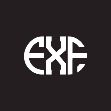 Siyah arkaplanda FXF harf logosu tasarımı. FXF yaratıcı harf logosu konsepti. FXF harf tasarımı.