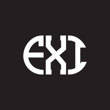 Siyah arka planda FXI harf logosu tasarımı. FXI yaratıcı harflerin baş harfleri logo kavramı. FXI harf tasarımı.