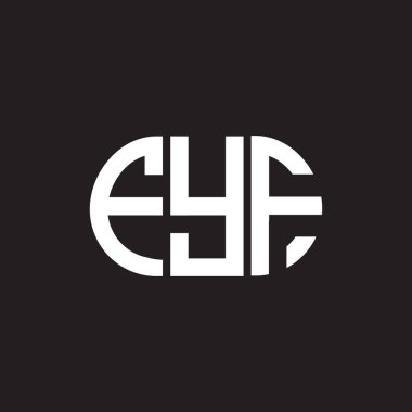 FYF harf logosu tasarımı siyah arka planda. FYF yaratıcı harflerin baş harfleri logo kavramı. FYF harf tasarımı.