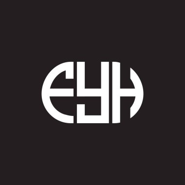 Siyah arka planda FYH harf logosu tasarımı. FYH yaratıcı harflerin baş harfleri logo kavramı. FYH harf tasarımı.
