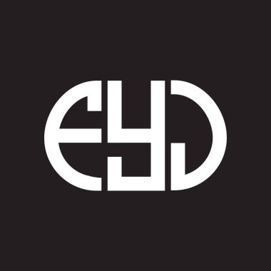 FYJ harf logosu tasarımı siyah arka planda. FYJ yaratıcı harflerin baş harfleri logo kavramı. FYJ harf tasarımı.