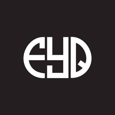 FYQ harfi logo tasarımı siyah arkaplan üzerine. FYQ yaratıcı harflerin baş harfleri logo konsepti. FYQ harf tasarımı.