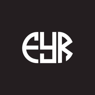 FYR harf logosu tasarımı siyah arka planda. FYR yaratıcı harflerin baş harfleri logo kavramı. FYR harf tasarımı.