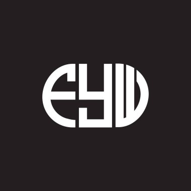 Siyah arka planda FYW harf logosu tasarımı. FYW yaratıcı harflerin baş harfleri logo kavramı. FYW harf tasarımı.