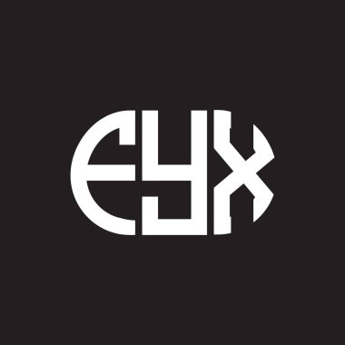 Siyah arka planda FYX harf logosu tasarımı. FYX yaratıcı harflerin baş harfleri logo kavramı. FYX harf tasarımı.