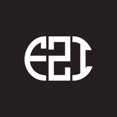Siyah arka planda FZI harf logosu tasarımı. FZI yaratıcı harflerin baş harfleri logo kavramı. FZI harf tasarımı.