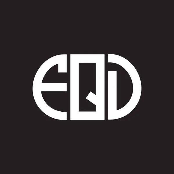 Logo Lettera Fqd Disegno Sfondo Nero Logo Creativo Delle Iniziali — Vettoriale Stock