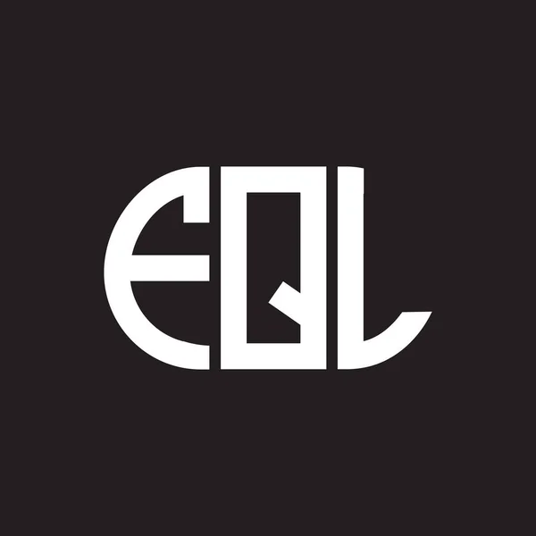 Logo Lettera Fql Disegno Sfondo Nero Logo Creativo Delle Iniziali — Vettoriale Stock