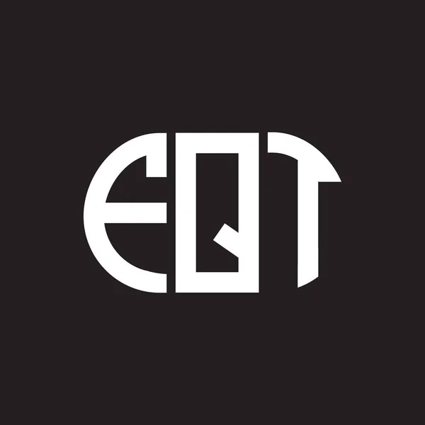 Logo Lettera Fqt Disegno Sfondo Nero Logo Creativo Delle Iniziali — Vettoriale Stock
