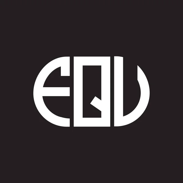 Fqu Lettre Logo Design Sur Fond Noir Fqu Initiales Créatives — Image vectorielle