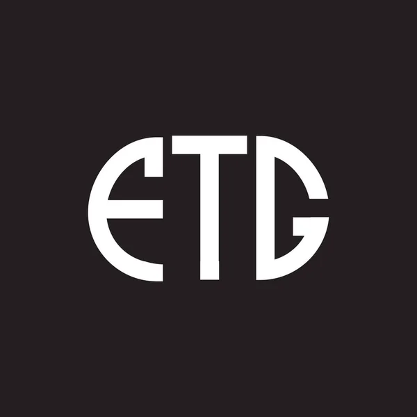 Ftg Lettre Logo Design Sur Fond Noir Ftg Initiales Créatives — Image vectorielle
