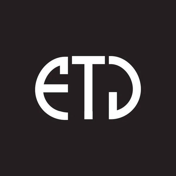 Ftj Дизайн Логотипу Чорному Тлі Творчі Ініціали Ftj Літерні Логотипи — стоковий вектор