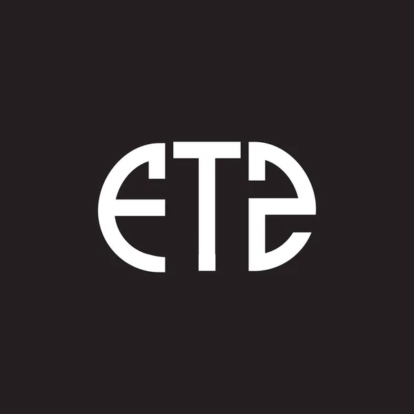 Ftz Letter Logo Design Black Background Ftz Creative Initials Letter — Stock Vector