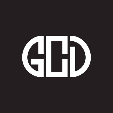 Siyah arkaplanda GCD harfli logo tasarımı. GCD yaratıcı harflerin baş harfleri logo kavramı. GCD harf tasarımı.