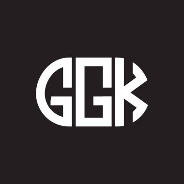 Siyah arka planda GGK harf logosu tasarımı. GGK yaratıcı harflerin baş harfleri logo kavramı. GGK harf tasarımı.