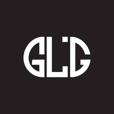 Siyah arkaplanda GLG harf logosu tasarımı. GLG yaratıcı harflerin baş harfleri logo kavramı. GLG harf tasarımı.