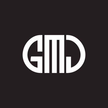 Siyah arka planda GMJ harf logosu tasarımı. GMJ yaratıcı harflerin baş harfleri logo kavramı. GMJ harf tasarımı.