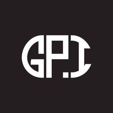 Siyah arka planda GPI harf logosu tasarımı. GPI yaratıcı harflerin baş harfleri logo kavramı. GPI harf tasarımı.