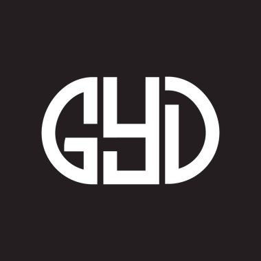 Siyah arka planda GYD harf logosu tasarımı. GYD yaratıcı harflerin baş harfleri logo kavramı. GYD harf tasarımı.