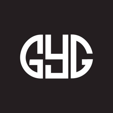 Siyah arka planda GYG harf logosu tasarımı. GYG yaratıcı harflerin baş harfleri logo kavramı. GYG harf tasarımı.