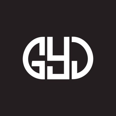 Siyah arka planda GYJ harf logosu tasarımı. GYJ yaratıcı harflerin baş harfleri logo konsepti. GYJ harf tasarımı.