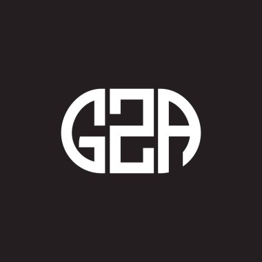Siyah arka planda GZA harf logosu tasarımı. GZA yaratıcı harf logosu konsepti. GZA harf tasarımı.