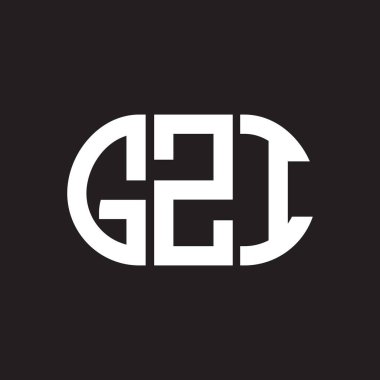 Siyah arka planda GZI harfi logo tasarımı. GZI yaratıcı harflerin baş harfleri logo kavramı. GZI harf tasarımı.