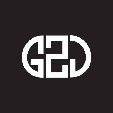 Siyah arka planda GZJ harf logosu tasarımı. GZJ yaratıcı harflerin baş harfleri logo kavramı. GZJ harf tasarımı.