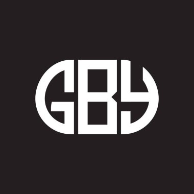 Siyah arka planda GBY harfi logo tasarımı. GBY yaratıcı harflerin baş harfleri logo kavramı. GBY harf tasarımı.