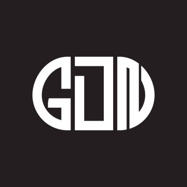 Siyah arka planda GDN harf logosu tasarımı. GDN yaratıcı harflerin baş harfleri logo kavramı. GDN harf tasarımı.