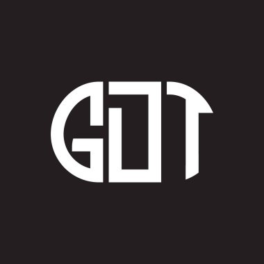 Siyah arka planda GDT harf logosu tasarımı. GDT yaratıcı harflerin baş harfleri logo kavramı. GDT harf tasarımı.