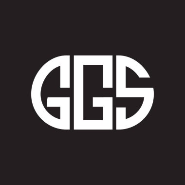 Siyah arka planda GGS harfi logo tasarımı. GGS yaratıcı harfler logosu konsepti. GGS harf tasarımı.