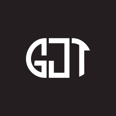 Siyah arka planda GJT harf logosu tasarımı. GJT yaratıcı harflerin baş harfleri logo kavramı. GJT harf tasarımı.