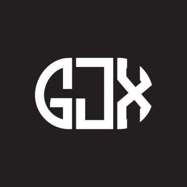 Siyah arkaplanda GJX harf logosu tasarımı. GJX yaratıcı harflerin baş harfleri logo kavramı. GJX harf tasarımı.