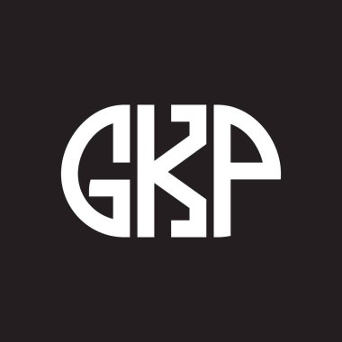 Siyah arkaplanda GKP harf logosu tasarımı. GKP yaratıcı harflerin baş harfleri logo kavramı. GKP harf tasarımı.