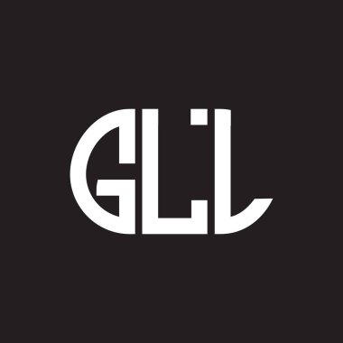 Siyah arkaplanda GLL harf logosu tasarımı. GLL yaratıcı harfler logosu konsepti. GLL harf tasarımı.