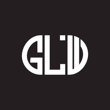 Siyah arka planda GLW harf logosu tasarımı. GLW yaratıcı harflerin baş harfleri logo kavramı. GLW harf tasarımı.