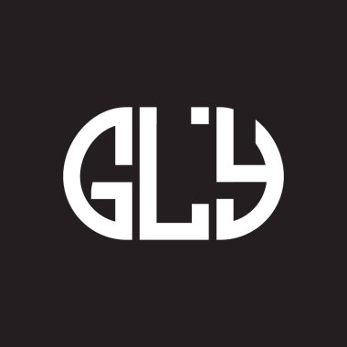 Siyah arka planda GLY harfi logo tasarımı. GLY yaratıcı harfler logosu konsepti. GLY harf tasarımı.