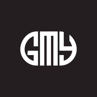 Siyah arka planda GMY mektup logosu tasarımı. GMY yaratıcı harfler logosu konsepti. GMY harf tasarımı.