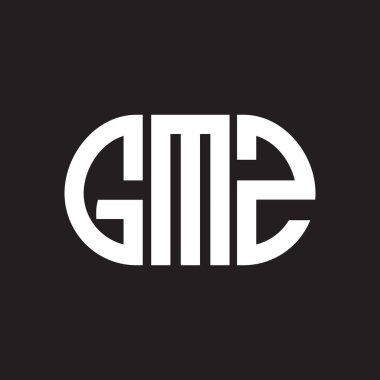 Siyah arkaplanda GMZ harf logosu tasarımı. GMZ yaratıcı harflerin baş harfleri logo kavramı. GMZ harf tasarımı.