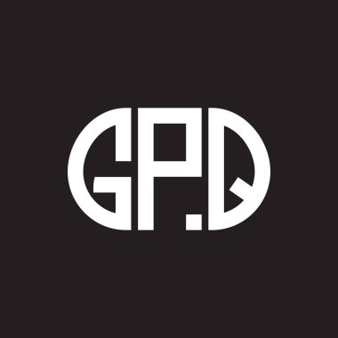 Siyah arka planda GPQ harfi logo tasarımı. GPQ yaratıcı harflerin baş harfleri logo kavramı. GPQ harf tasarımı.