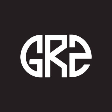 Siyah arkaplanda GRZ harf logosu tasarımı. GRZ yaratıcı harflerin baş harfleri logo kavramı. GRZ harf tasarımı.