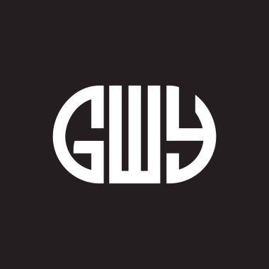 Siyah arka planda GWY harf logosu tasarımı. GWY yaratıcı harf logosu konsepti. GWY harf tasarımı.
