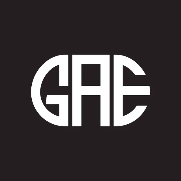 Diseño Del Logotipo Letra Gae Sobre Fondo Negro Gae Iniciales — Vector de stock