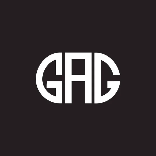Gag Design Logotipo Carta Fundo Preto Gag Criativa Iniciais Conceito — Vetor de Stock