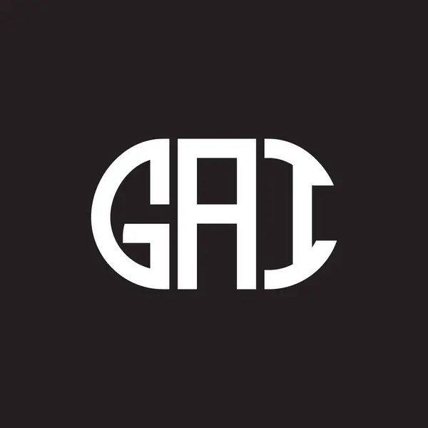 Diseño Del Logotipo Letra Gai Sobre Fondo Negro Gai Iniciales — Vector de stock