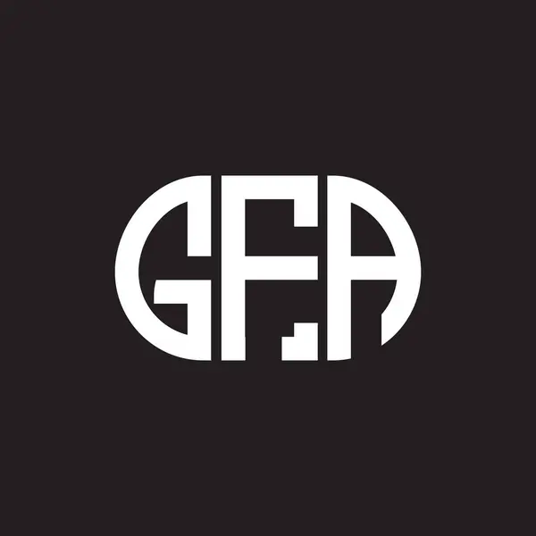 Diseño Del Logotipo Letra Gfa Sobre Fondo Negro Gfa Iniciales — Vector de stock