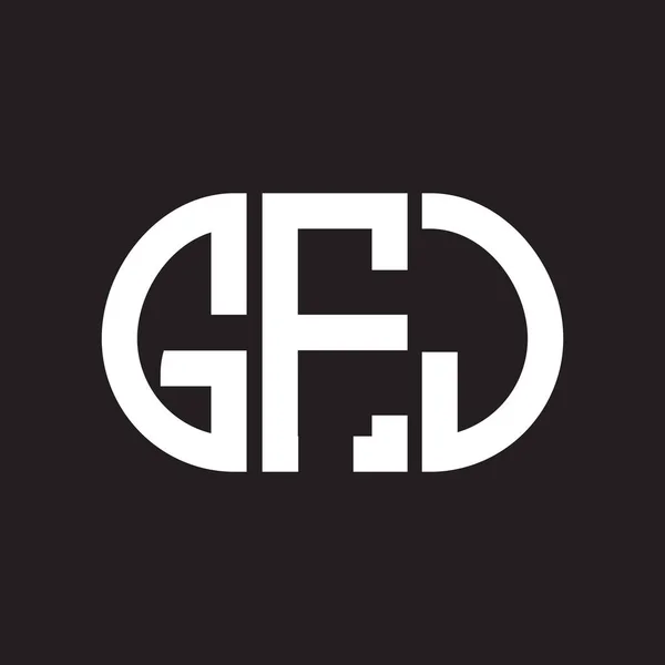 Diseño Del Logotipo Letra Gfj Sobre Fondo Negro Gfj Iniciales — Vector de stock